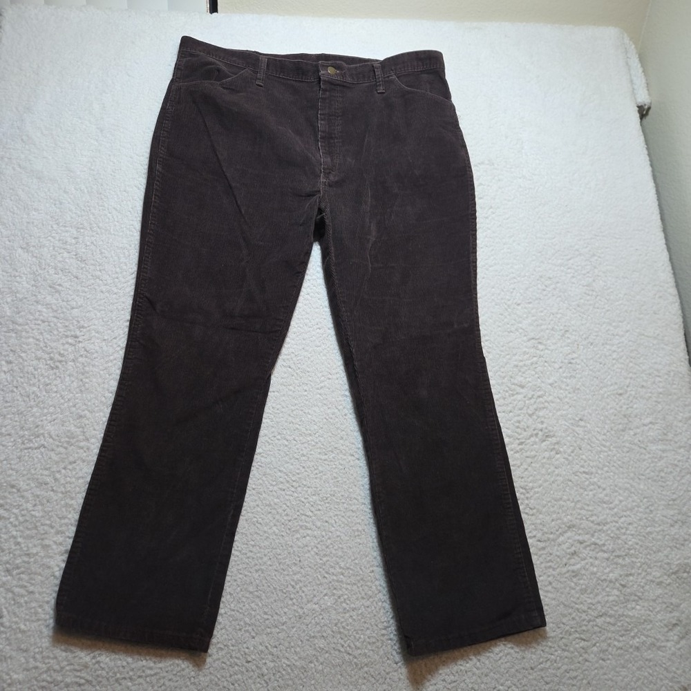 Vintage 80's Rustler Corduroy Pants Men's 42x30 Brown Made in‎ USA Scovill